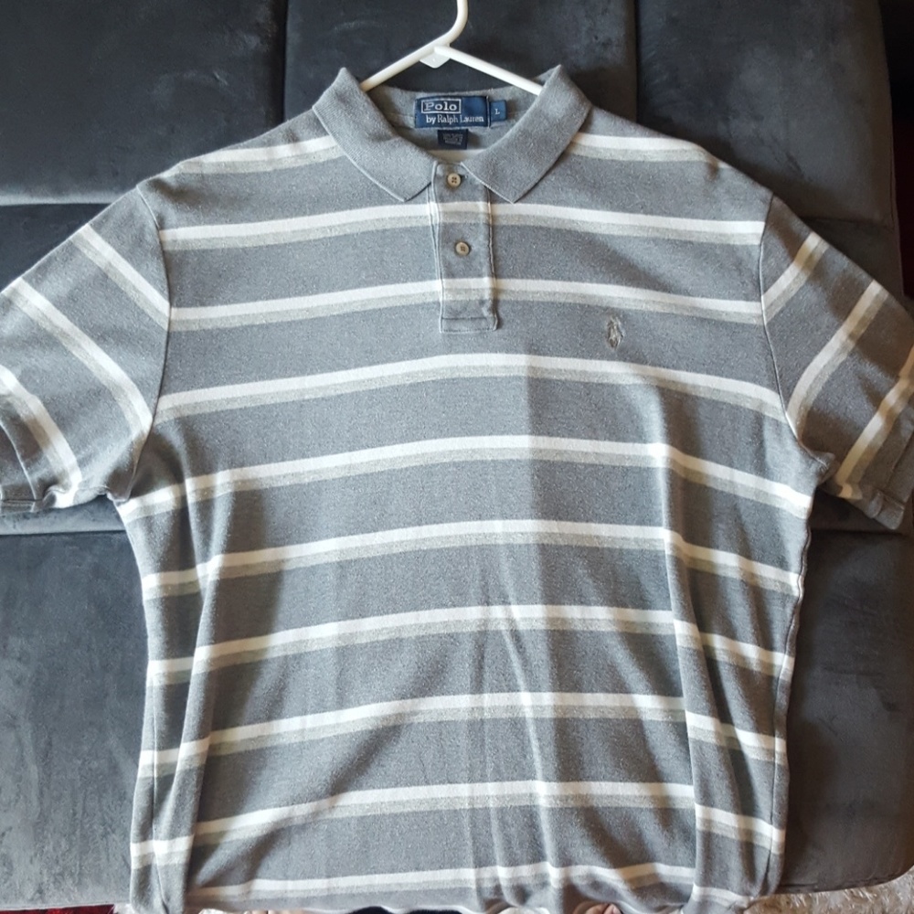 Ralph Lauren polo grey/white, large